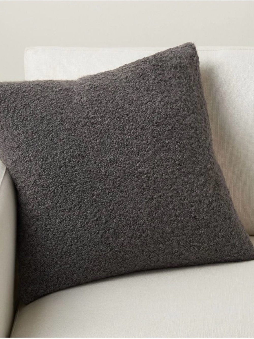 Pottery Barn Boucle Pillow Cover 20x20 Charcoal Gray NWT Cover Only Rare